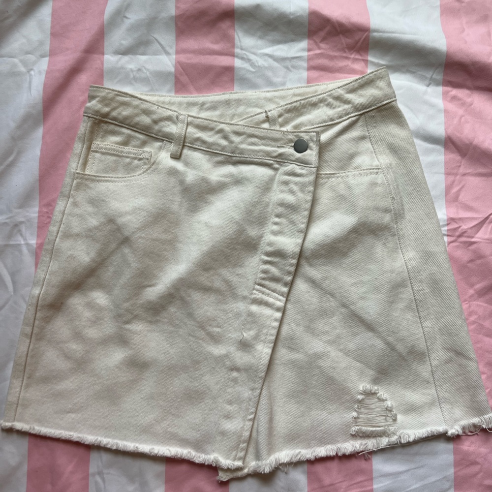 White Denim Skirt
